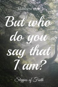 "But who do you say that I am?" Matthew 16:13