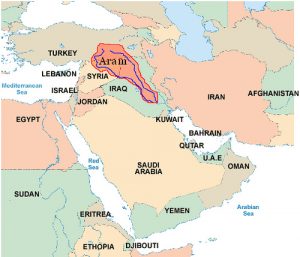 Map of Aram territory in the Canaanite land.