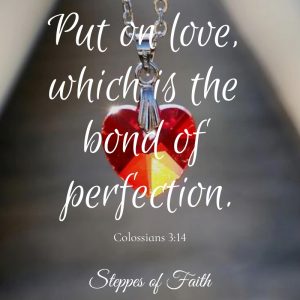 "Put on love, which is the bond of perfection" Colossians 3:14