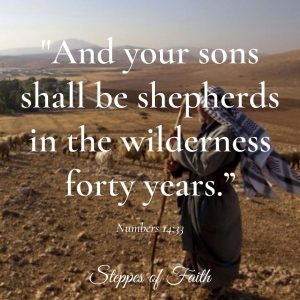 "And your sons shall be shepherds in the wilderness forty years." Numbers 14:33