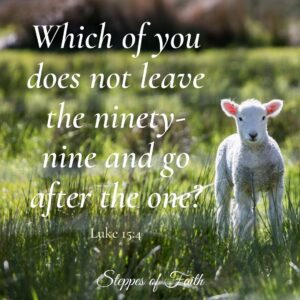 "Which of you does not leave the ninety-nine and go after the one?" Luke 15:4