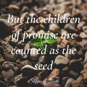 "But the children of promise are counted as the seed of Abraham." Romans 9:9