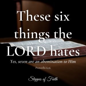 "These six things the LORD hates. Yes, seven are an abomination to Him." Proverbs 6:16