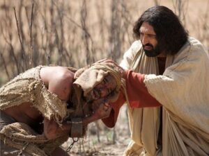 The gospel of John often mentions Jesus physically touching people.