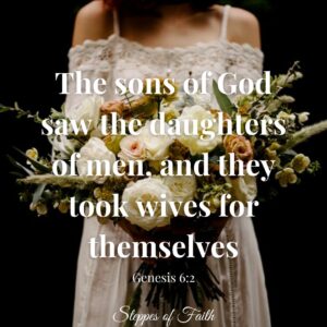 "The sons of God saw the daughters of men, and they took wives for themselves." Genesis 6:2