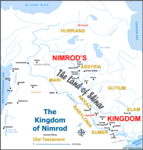 Nimrod's kingdom began in the land of Shinar.