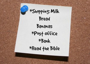 Sticky notes are a good way to remember God's words
