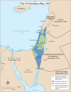 The UN Partition Plan of 1947 officially recognizing Israel as a nation. 