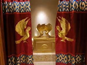 The sacred veil inside the Holy of Holies was made of linen with scarlet, blue, purple, and white threads with cherubim embroidered into it.