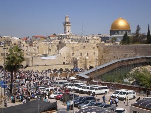 The Western Wall is all that remains of the Second Temple after the Roman army destroyed the rest of the city.
