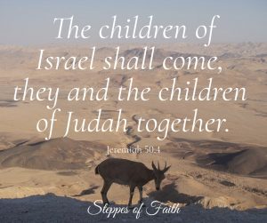 'The children of Israel shall come, they and the children of Judah together." Jeremiah 50:4